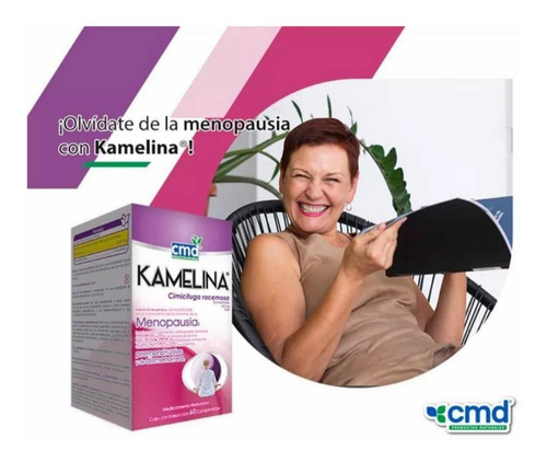 Imagen 4 de 4 de Kamelina Frasco C/60 Menopausia (cimicifuga Racemosa)