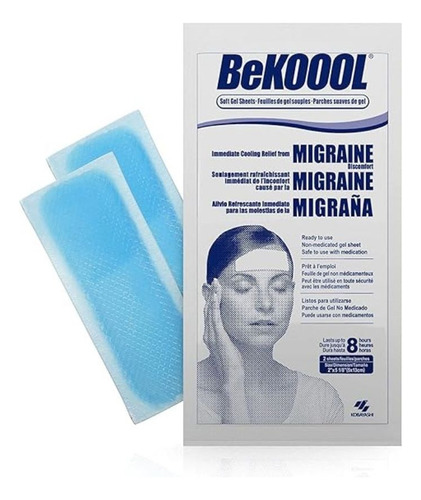 Parches De Gel Beekool Para Migraña Paquete Con 4 Piezas