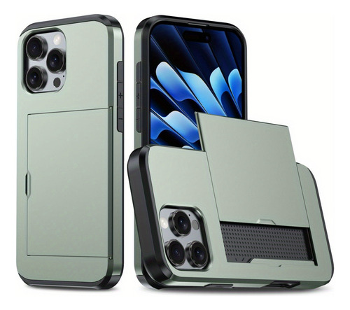 Funda Protectora A Prueba De Golpes Con Tarjetero Para Iphon