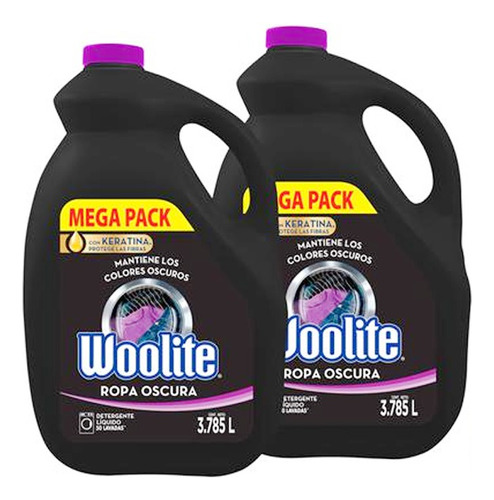 2 Woolite Detergente Liquido Ropa Oscura 3785ml