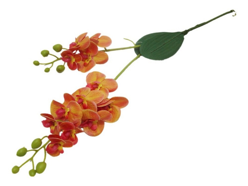 1 Flor Orquídeas Artificial Silicone C/folha E 2 Ramos 9325 | Parcelamento  sem juros