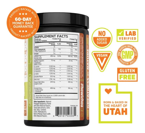 Suplemento Zhou Nutrition Muscle Bcaa En Polvo, 30 Porciones