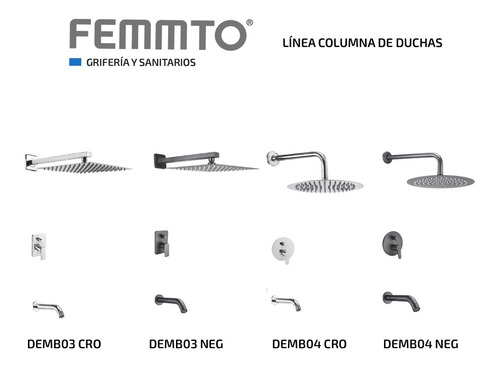 Imagen 6 de 9 de Griferia Ducha Monocomando Empotrada Exterior Transferencia