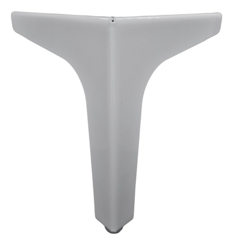4 Pés De Canto + 2 Pés Centrais Branco De Aço 15cm P/ Móveis