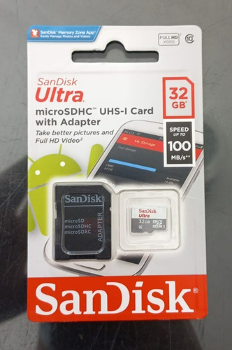 Imagen 2 de 4 de Tarjeta De Memoria Sandisk 32gb Ultra Micro Sdhc Clase 10