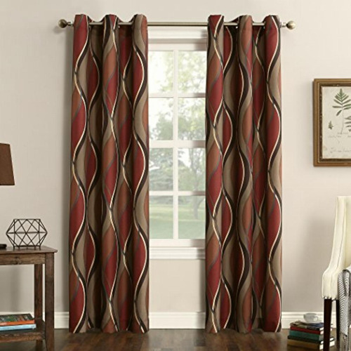 No. 918 Intersect 48 By 84-inch Curtain Panel, Paprika