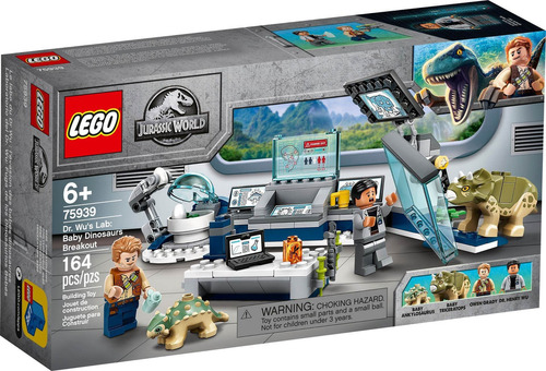 Set de construcción Lego Jurassic World Dr. Wu's lab: baby dinosaurs breakout​ 164 piezas  en  caja