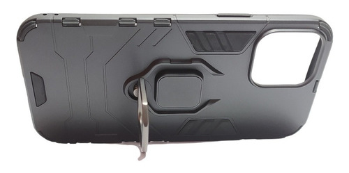 Carcasa Para iPhone 12 Pro Max Negra Antigolpe Anillo Metal