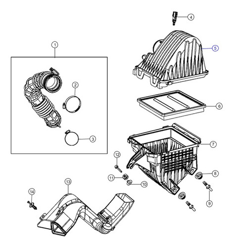 Tapa Módulo Filtro Aire Motor Avenger Dodge 08/14