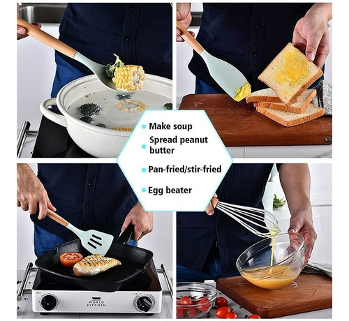 11 Piezas Juego De Utensilios De Cocina De Silicona Para Coc