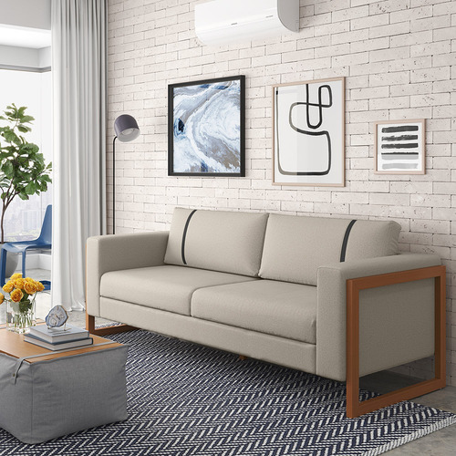 Sofá Living 4 Lugares Lin 230cm No Linho Várias Cores