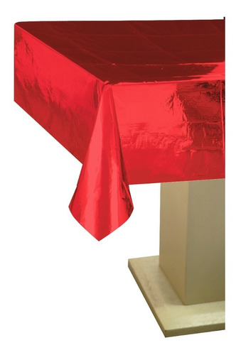 Mantel Metalizado Dorado Plateado Rojo 137cmx274cm Cotillon