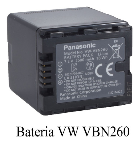 Bateria Para Panasonic Vw Vbn260 Para Hdc-hs700 Tm700 Hs300 