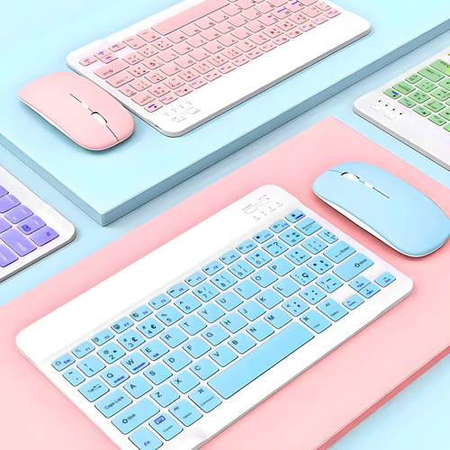 Teclado Sem Fio Bluetooth Recarregável Com Mouse - Preto