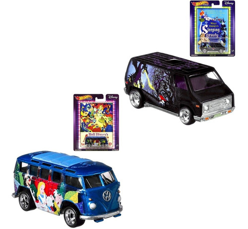 Set 2 Autos Hotwheels Disney A Escala Princesas Colección 