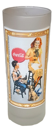Vaso Vidrio Esmerilado Promocion Coca Cola, Uno Solo