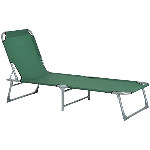 Outsunny Outdoor Folding Sun Lounger Camping Bed Portable Re