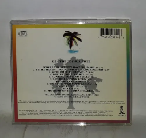 U2 The Joshua Tree Cd 1987 Usa (Usado)