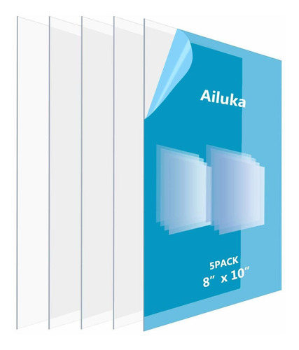 Ailuka 5 Pack Of 8x10  Clear Plastic Sheet 0.03  Thick; Shat