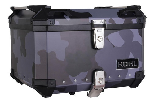 Baúl Kohl Aluminio Camouflage Gris 50 Lts + Base + Respaldo