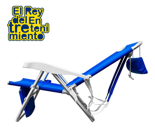 Imagen 3 de 10 de Pack 3 Silla Playa Reposera Aluminio 5 Posiciones - El Rey