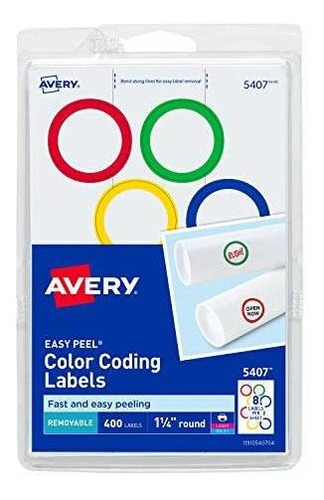 Avery Surtido Extraíble De Codificación Por Colores Etiqueta