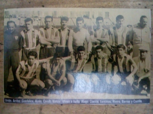 Recorte Unión De Santa Fe Equipo 1957 Primera B