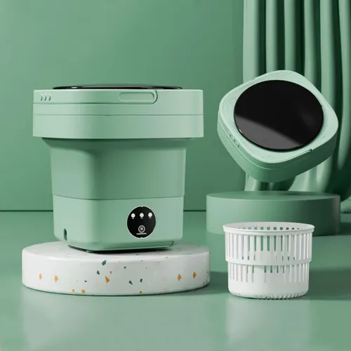 Mini Lavadora Portátil, Lavadora Plegable, Lavadora Compacta Color Verde Claro