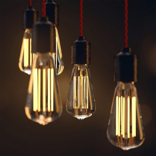 Kit 3 Lâmpada Filamento Led Decorativa Retrô Vintage Amarela