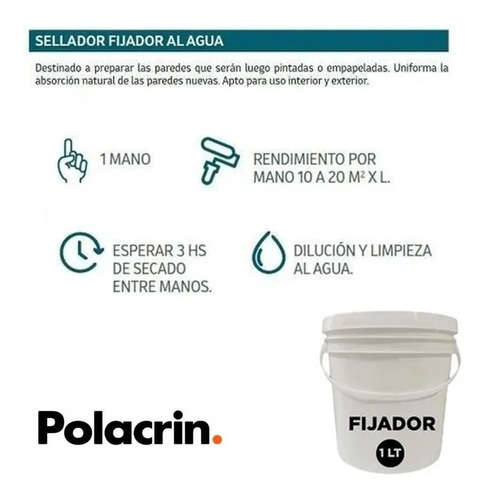 Imagen 4 de 10 de Fijador Al Agua 1 Lts Sellador Talento Pared Envio Gratis