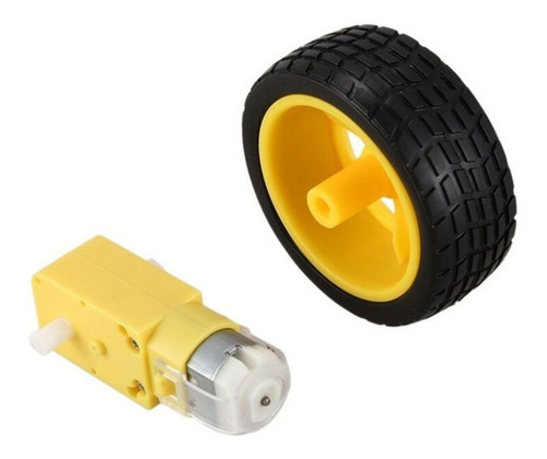 6 X Kit Motor Dc 3-6v Com Redução De Plastico E Roda De 65mm