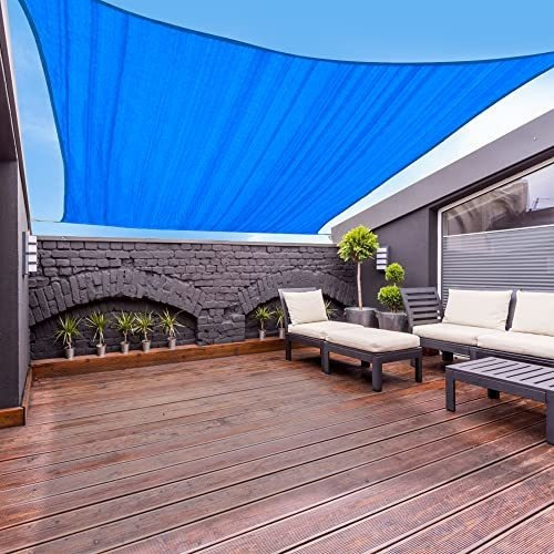 Garden Expert 16'x16' Sun Shade Sail Blue Large Square