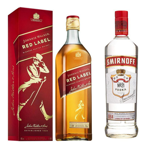 Kit Whisky Red Label 1l + Vodka Smirnoff 998ml