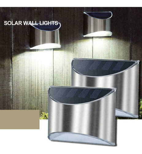 Lámparas De Pared Solares De Acero Inoxidable: Luces Led