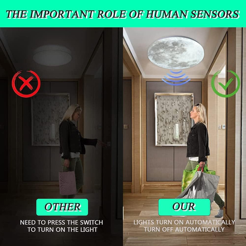 Lámparas De Techo Led Con Sensor De Movimiento Ryelein, Lámp