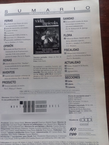 Revista Española De Apicultura Vida Apicola Año 1997 #fa (Usado)