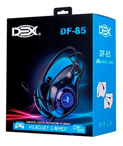Fone Gamer Headset Microfone Pc Notebook Smartphone Xbox/ps4 Cor Df-85