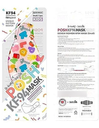 Pack 10 Posh Kf94 Mascara Infantil Letra Pequeña Color