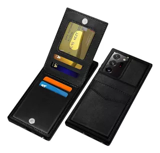 Funda Negra Tipo Billetera Para Samsung Galaxy Note 20 Ul...