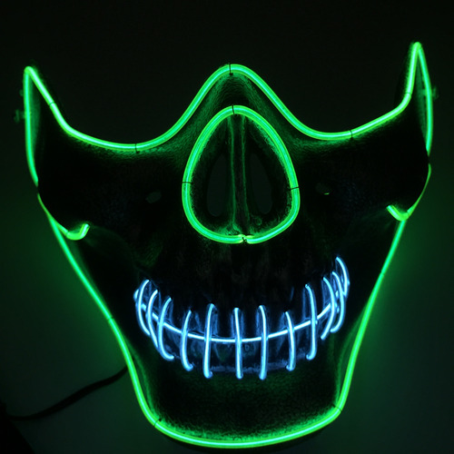 Máscara De Calavera De Halloween, Modelo Led, Media Cara, Br
