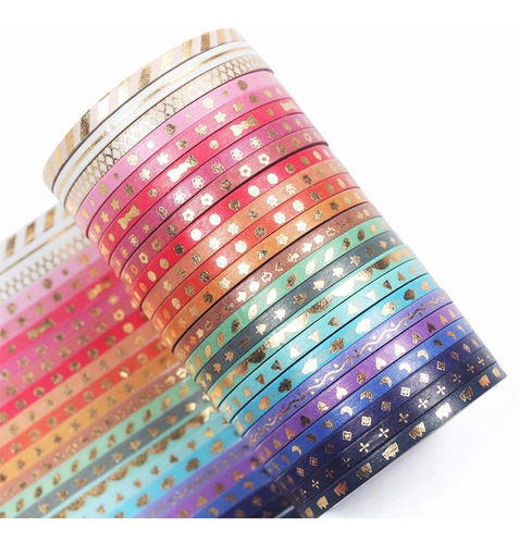 24 Rollos Cinta Adhesiva Colores Lisos Washi Tape Scrapbook