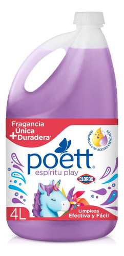 Limpiador Multiusos Aromatizante Poett Espiritu Play 4 L