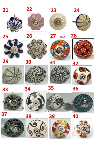 Set X12 Tiradores Tirador De Cerámica Manija Cajones Muebles