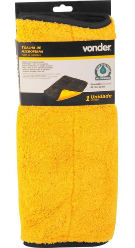 Toalha Microfibra 420 Gsm 45x38cm Secagem Automotiva Vonder