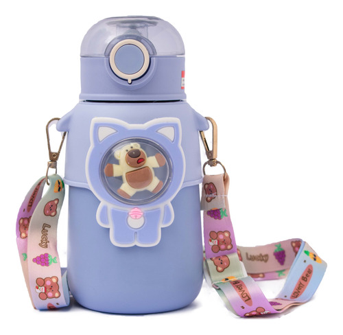 Botella Termo Osito Para Niños Niñas Kawaii Termica 500ml 