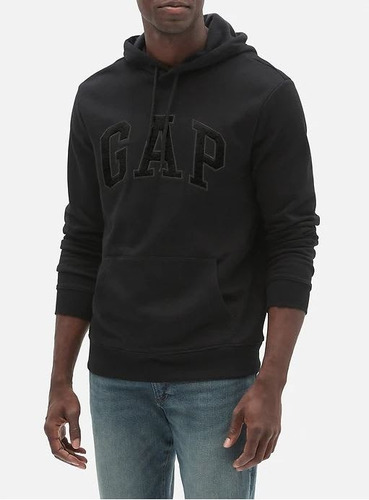 Gap Poleron Logo Hoodie Hombre Color Black Moonless Night