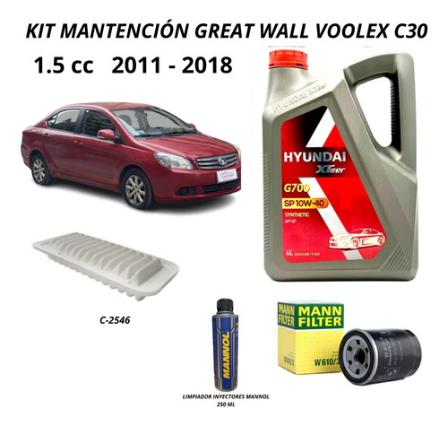 Kit Mantención Great Wall Voolex C30 1.5 2011-2018 10w40
