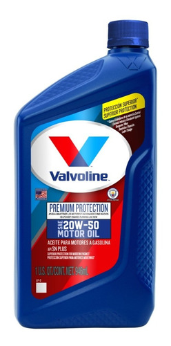 Aceite 20w50 Mineral Valvoline Premium Protection 