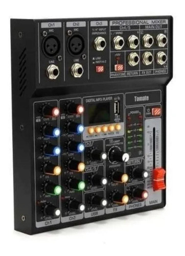 Mesa De Som Profissional Mixer Efeitos 5 Canais Usb Pendrive