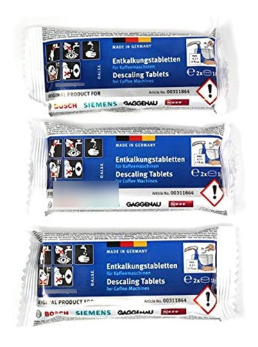 Bosch Original Tassimo Descaling Tablets 1 Caja De 6 Tableta